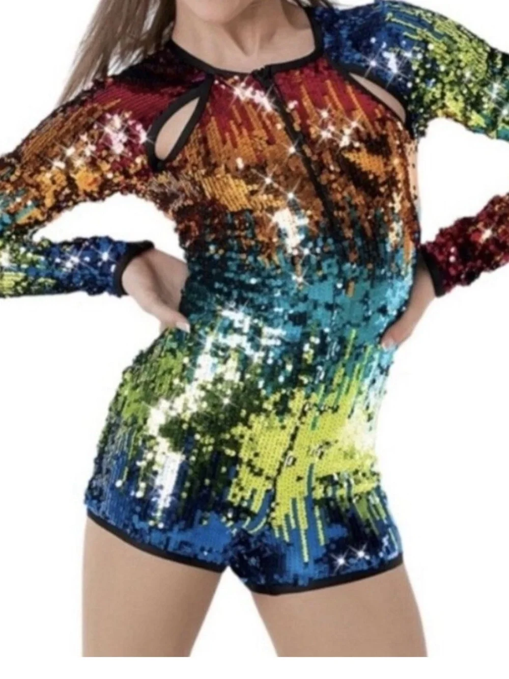 Weissman Rainbow Sequin Dance Costume
